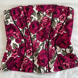 WHBM bustier blouse floral